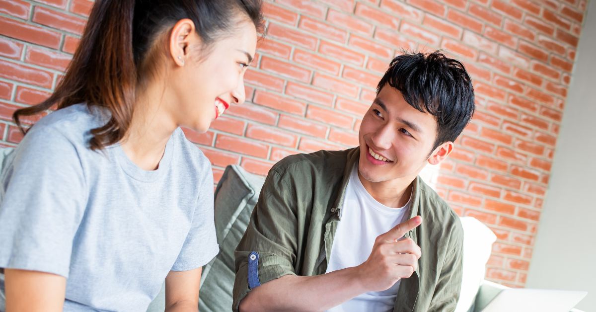 Homeowner explaining TDS in the kitchen